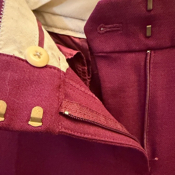J. Crew Campbell Women's Burgundy Maroon Berry Crop Pants Tailored Wool Blend - Picture 4 of 14